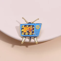 Retro Creative Television Enamel Pins Custom 80's MTV Colorful TV Brooches Metal Lapel Badges Funny Jewelry Gift for Friends