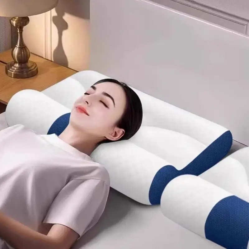 

Upgraded Ergonomic Cervical Support Pillow For Neck Relief Breathable Memory foams Design Homes Office Travel Use 87HA