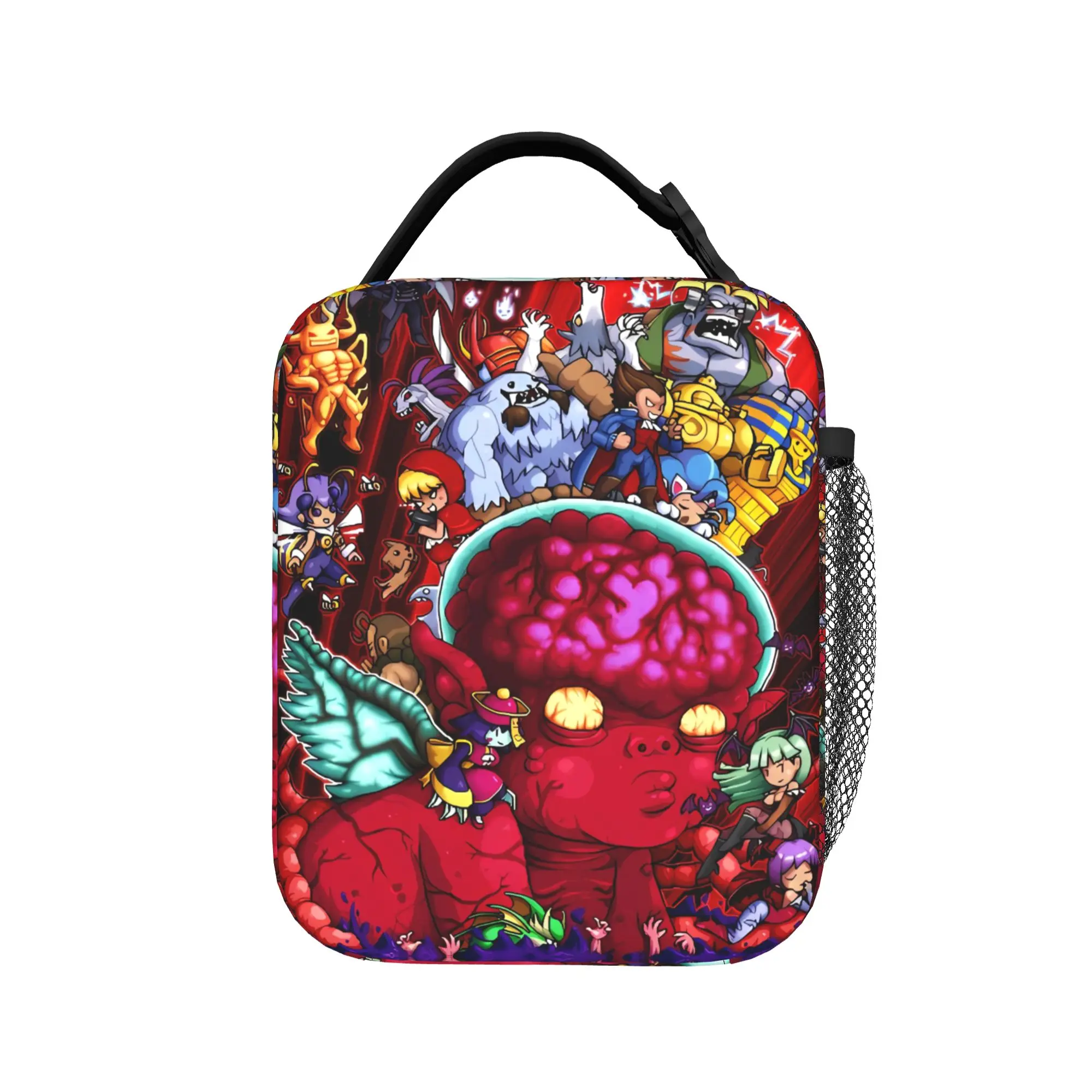 Darkstalkers Anime Print Lunch Bag  Office Lunch Box For Unisex Graphic Design Tote Food Bags Oxford Convenient Cooler Bag
