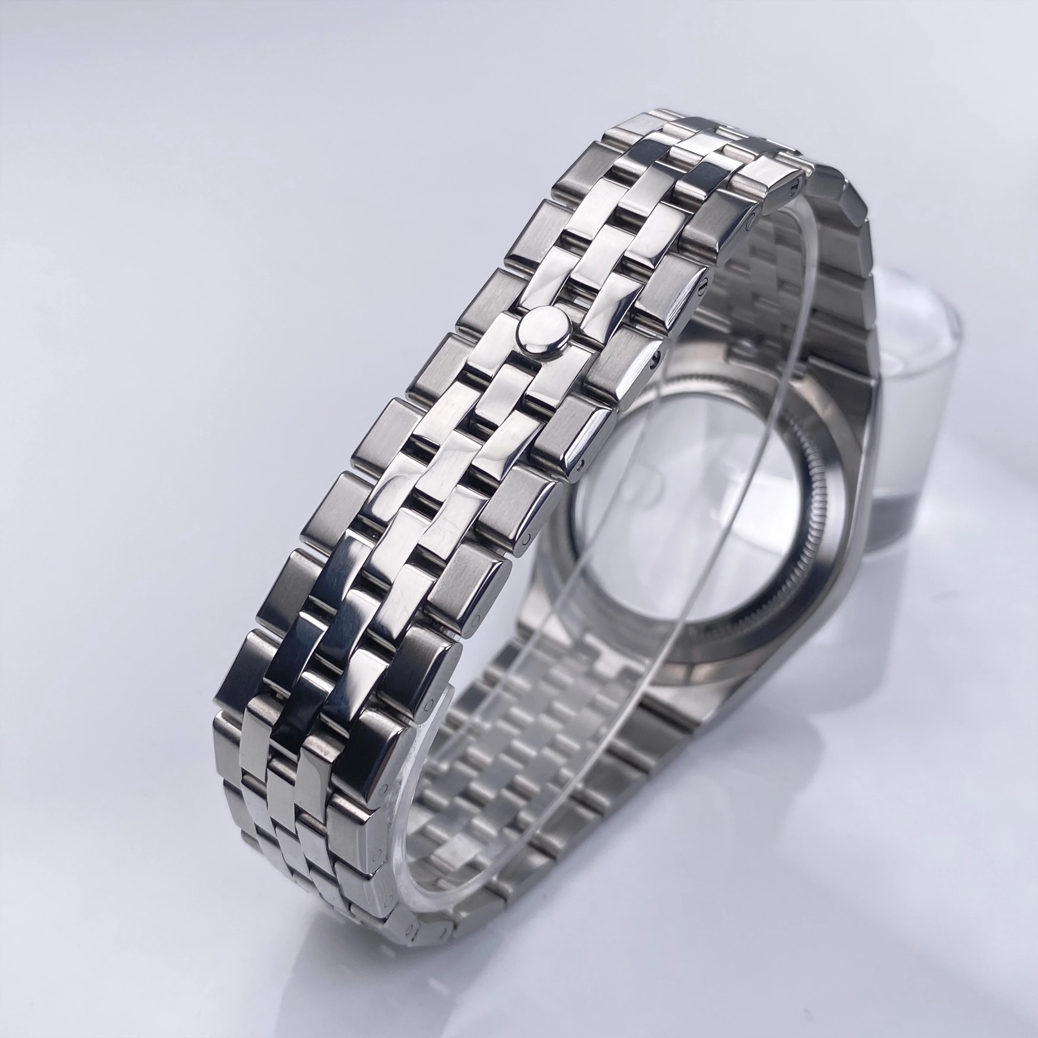 NH35 39,5 mm para caixa de relógio Land-Dweller com pulseira de vidro safira aço inoxidável 33,8 mm mostrador adequado para peça de reposição de movimento NH35