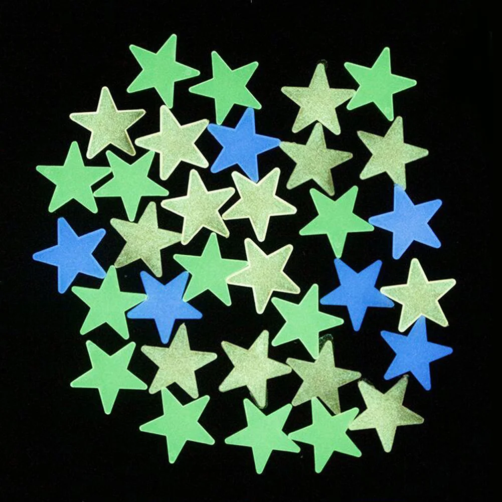 Pegatinas luminosas de estrellas para pared, calcomanías que brillan en la oscuridad para decoración de habitación de niños y bebés, Estrella