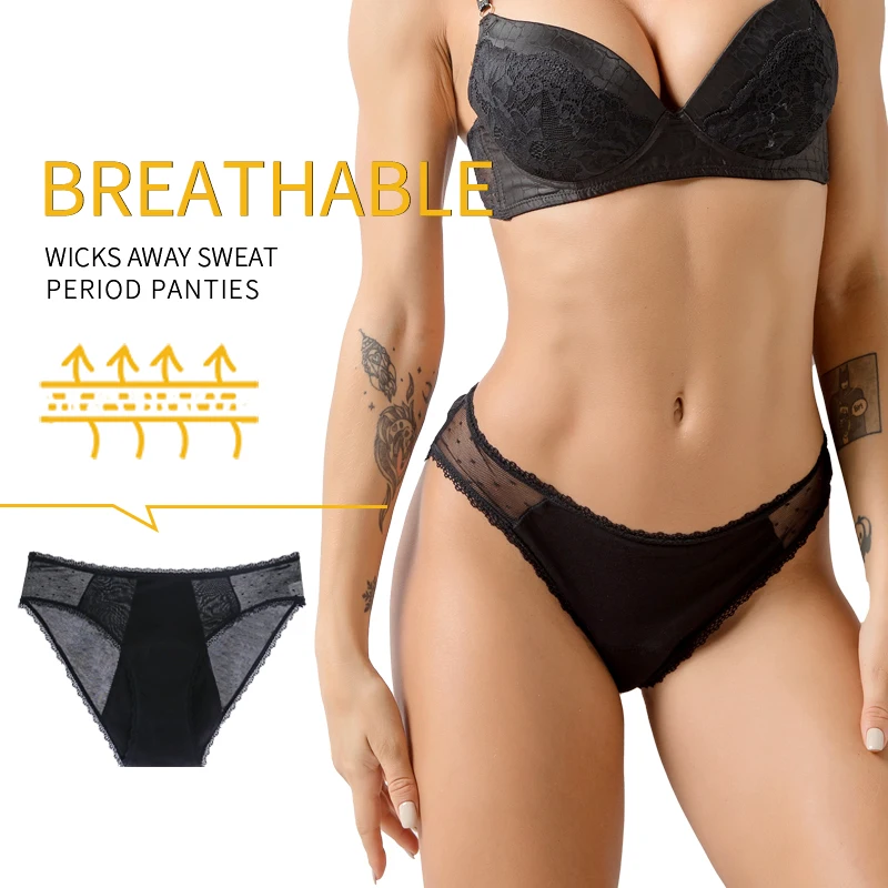 Bamboo Comfortable women's period panties 4 layer leak-proof absorbent menstrual period underwear postpartum incontinence briefs - view 6