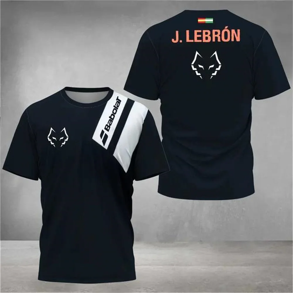 Juan Lebron Fox Harajuku Men\'s T-shirt Tennis Badminton Fashion Sports Uniform Breathable Quick Drying Short Sleeve O-Neck Top