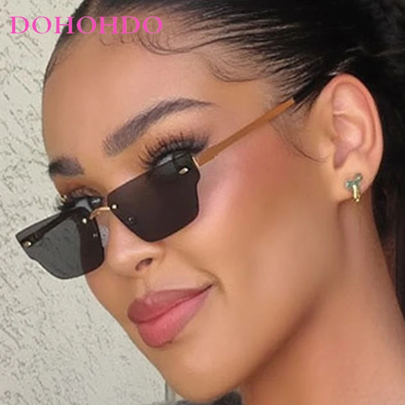 

Trendy Metal Rimless Small Polygon Women Sunglasses Fashion Brand Design Eyeglass Men Outdoor Travel Driving Shades Female UV400