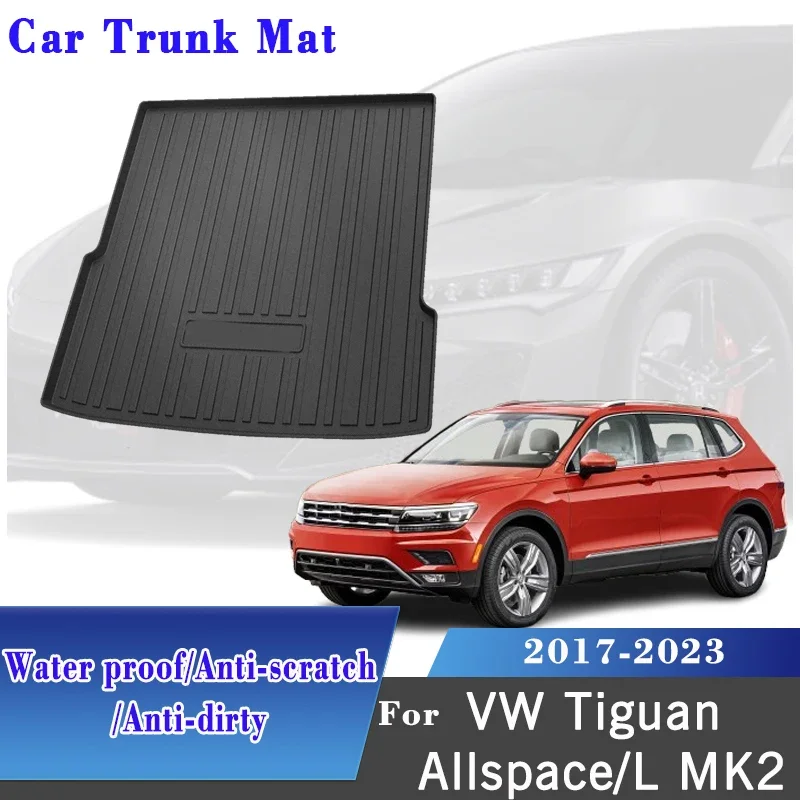 Car Trunk Mats For Volkswagen VW Tiguan Allspace Trunk Protector L MK2 2017-2023 2019 Cargo Liners Mat Storage Pad Accessories