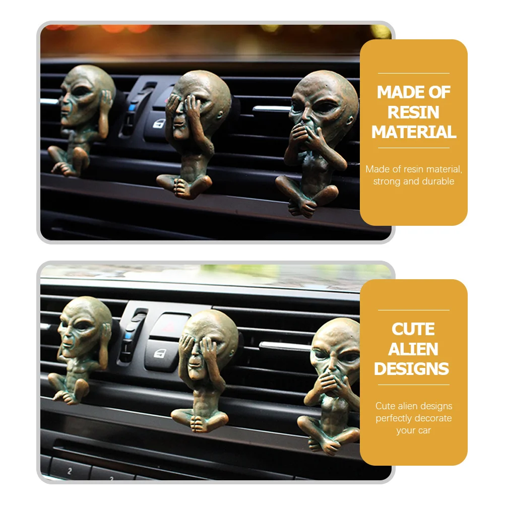 

3Sets Car Dashboard Decorations Aromatherapy Clip Resin Craft Car Decors Fun Journey Gifts Auto Decorations Resin Ornament