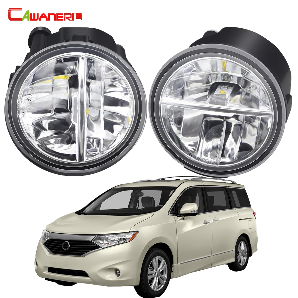 2 X LED Fog Light Assembly For Nissan Quest 2011-2017 30W 6000LM Car Front Bumper Fog Daytime Running Lamp DRL High Bright