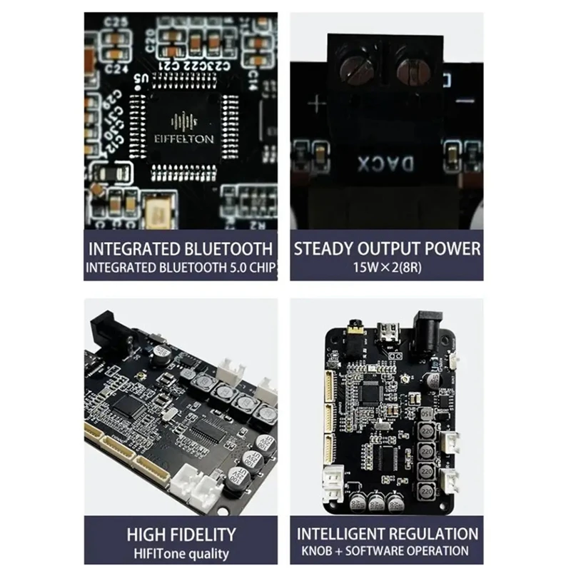 Dsp2.0 Bluetooth 5.0 wzmacniacz mocy Stereo 15 wx2 elektroniczny podział częstotliwości Tws parowanie 2.0/1.1 Aux + USB Easy Install