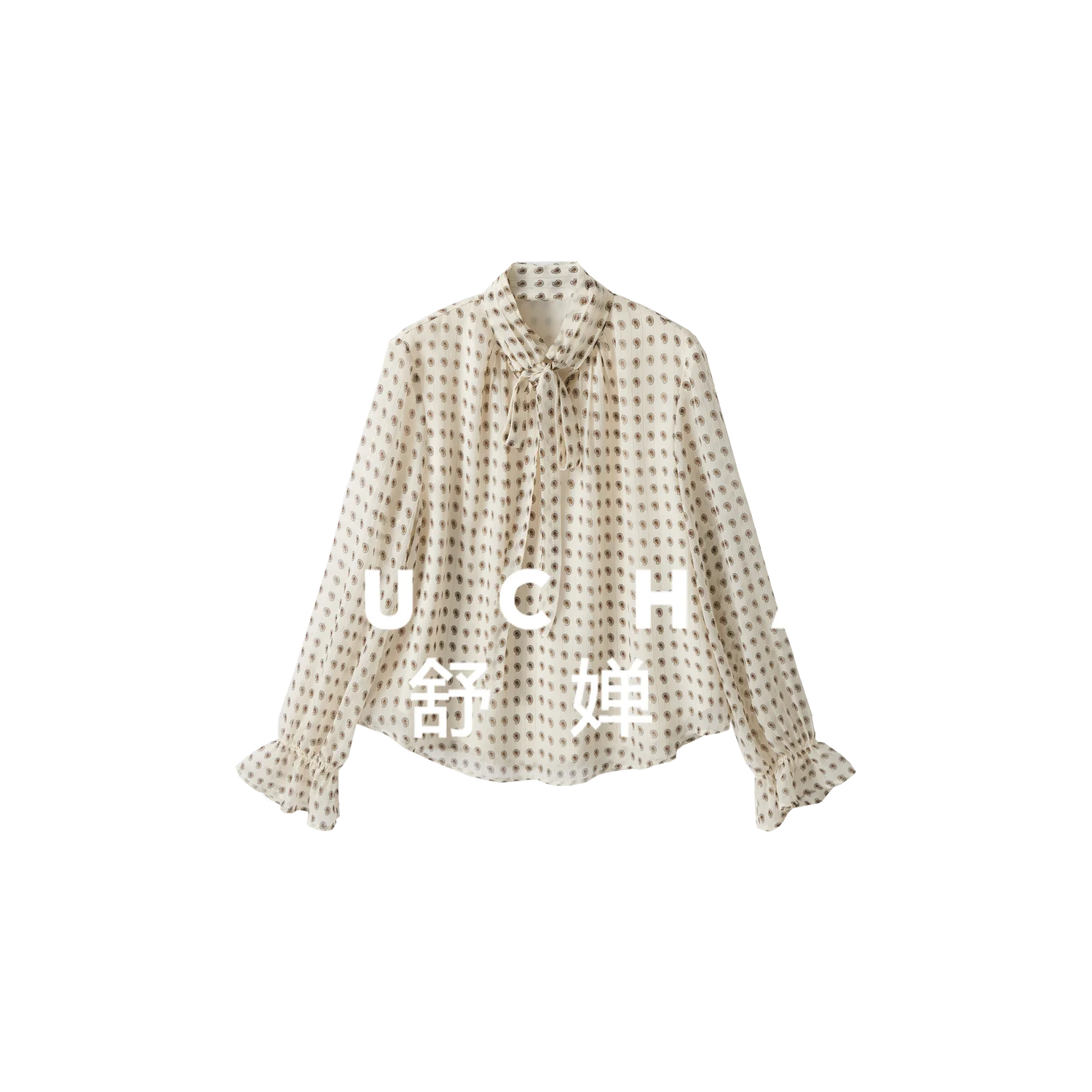 

[Classical Portrait] blouse French Romantic Cashew Flower Polka Dot Temperament Ribbon Collar Shirt 26 Spring New