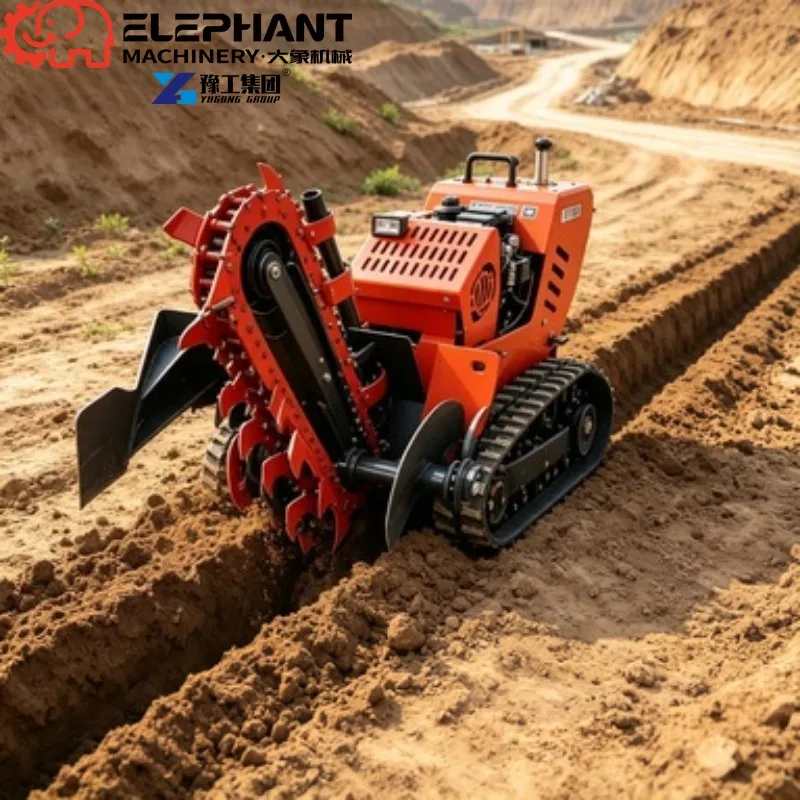 Tracked Trencher, Compact Mini Farmland Trencher Heavy-Duty Digger For Farm Fertilizer Groove Digging