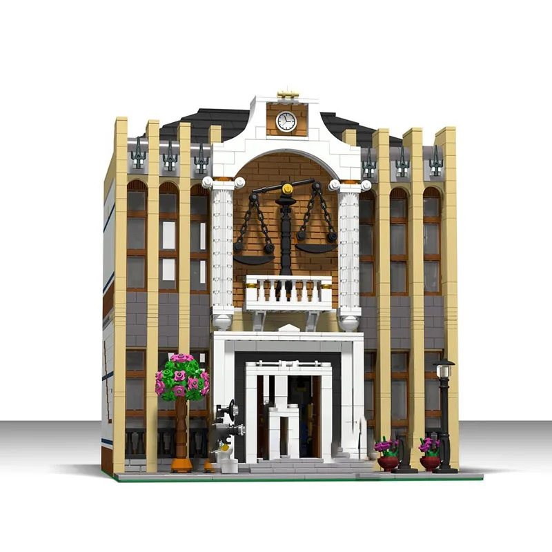 Modello di edificio cittadino Moc Mattoni da costruzione Modello di corte suprema modulare Blocchi tecnologici Regali di costruzione di giocattoli fai da te di Natale