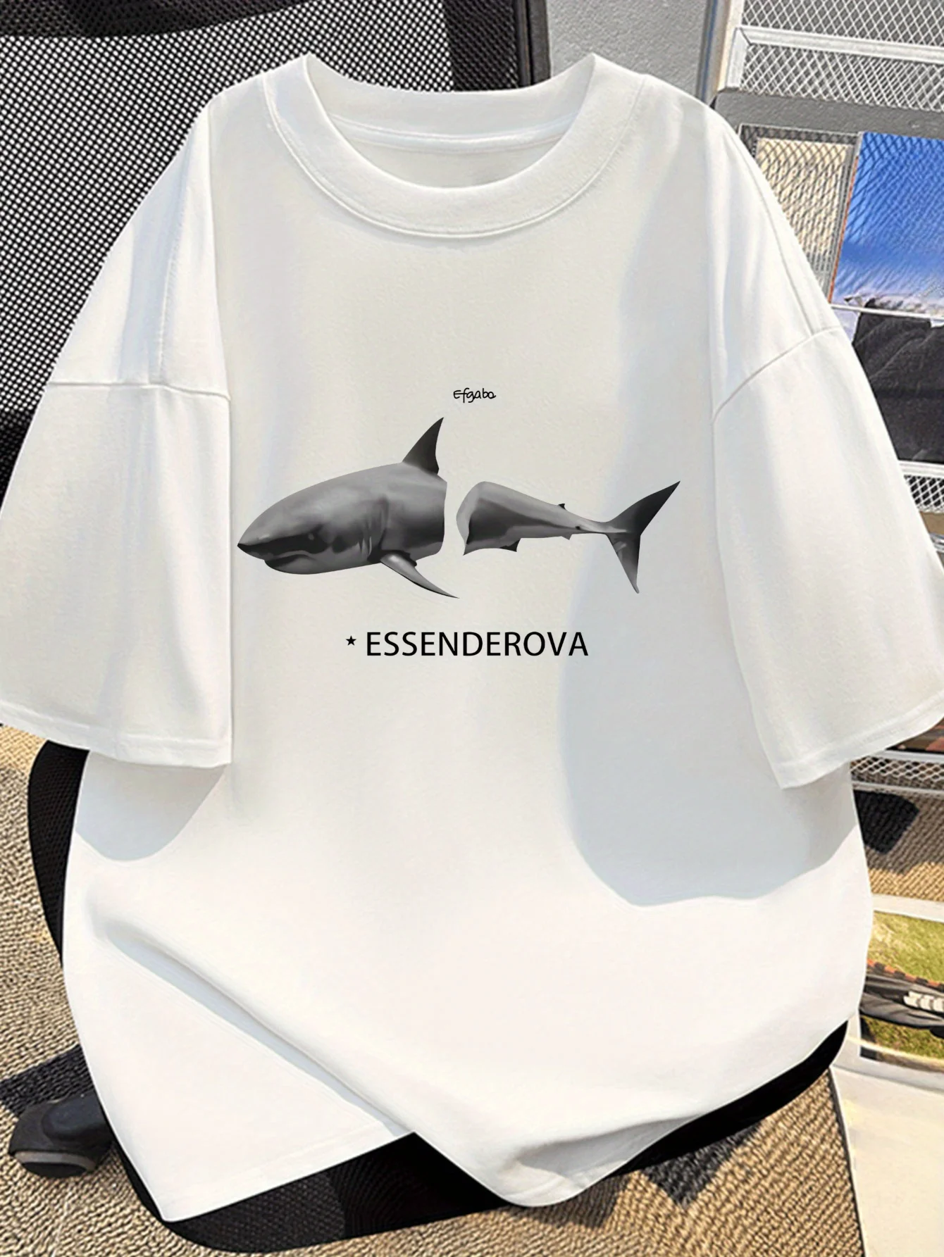 

Shark Graphic Printing Summer Autumn Winter Cotton Casual and Comfortable Men's and Women's T-shirts Short Sleeves Outdoor
