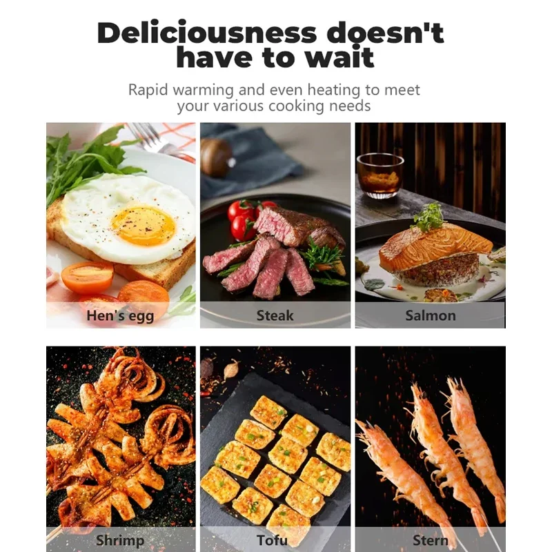 شوايات كهربائية PBOBP، شواية داخلية بدون دخاني، شواية كهربائية كورية 1500 وات مع شاشة LED ذكية، شوايات كهربائية