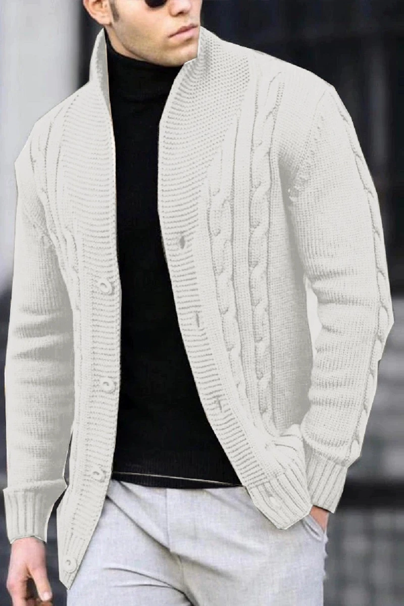 Sweaters New Thickened Warm Fried Dough Twists Cardigan Luxury Fashion Versatile Men's Top Coat Autumn Winter Knits