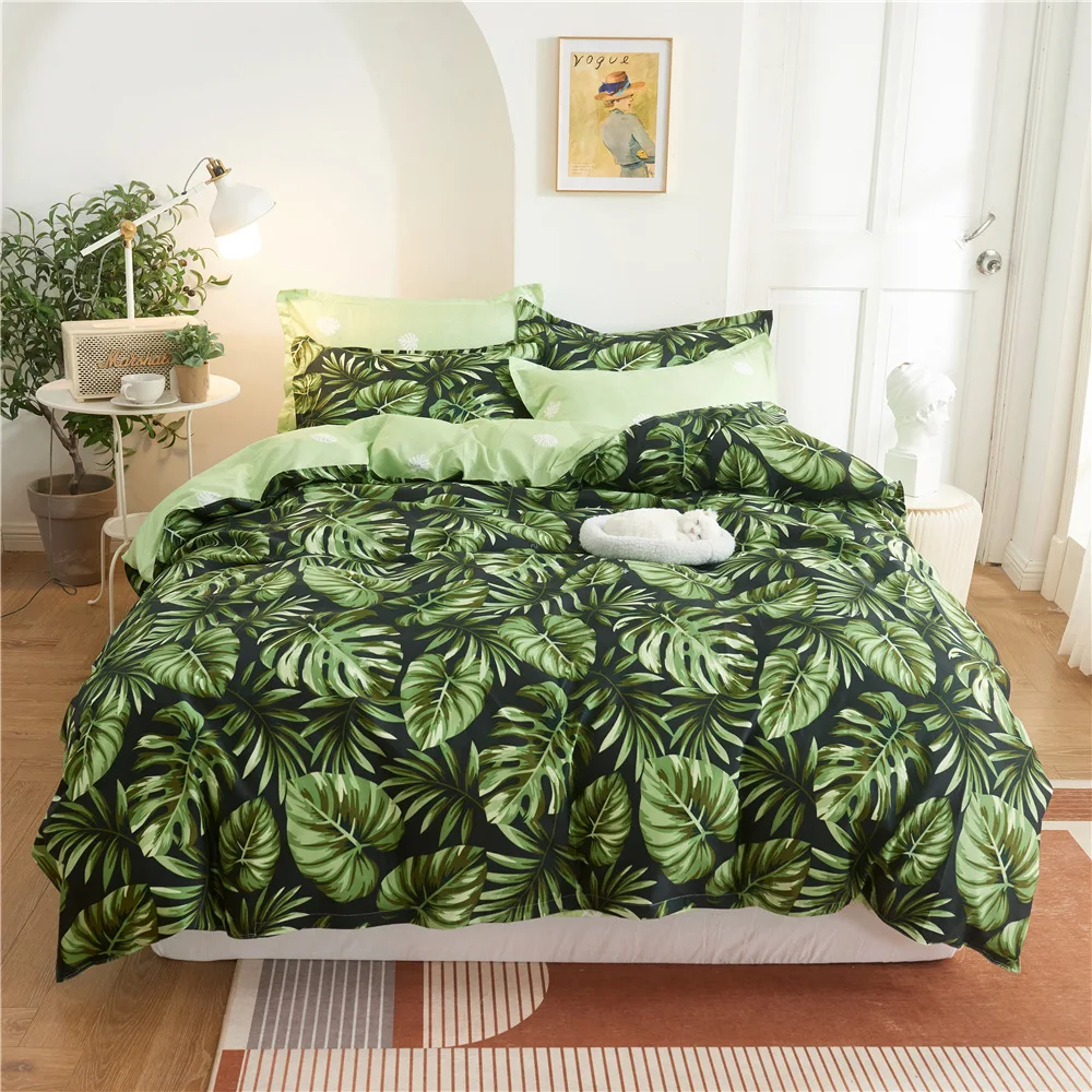 Duvet Cover Bedding Set Twin Queen King Size 240x220 Nordic Bed Cover 135 Euro Bed Linen 2 Bedrooms 200x200 Flowers Plants Print