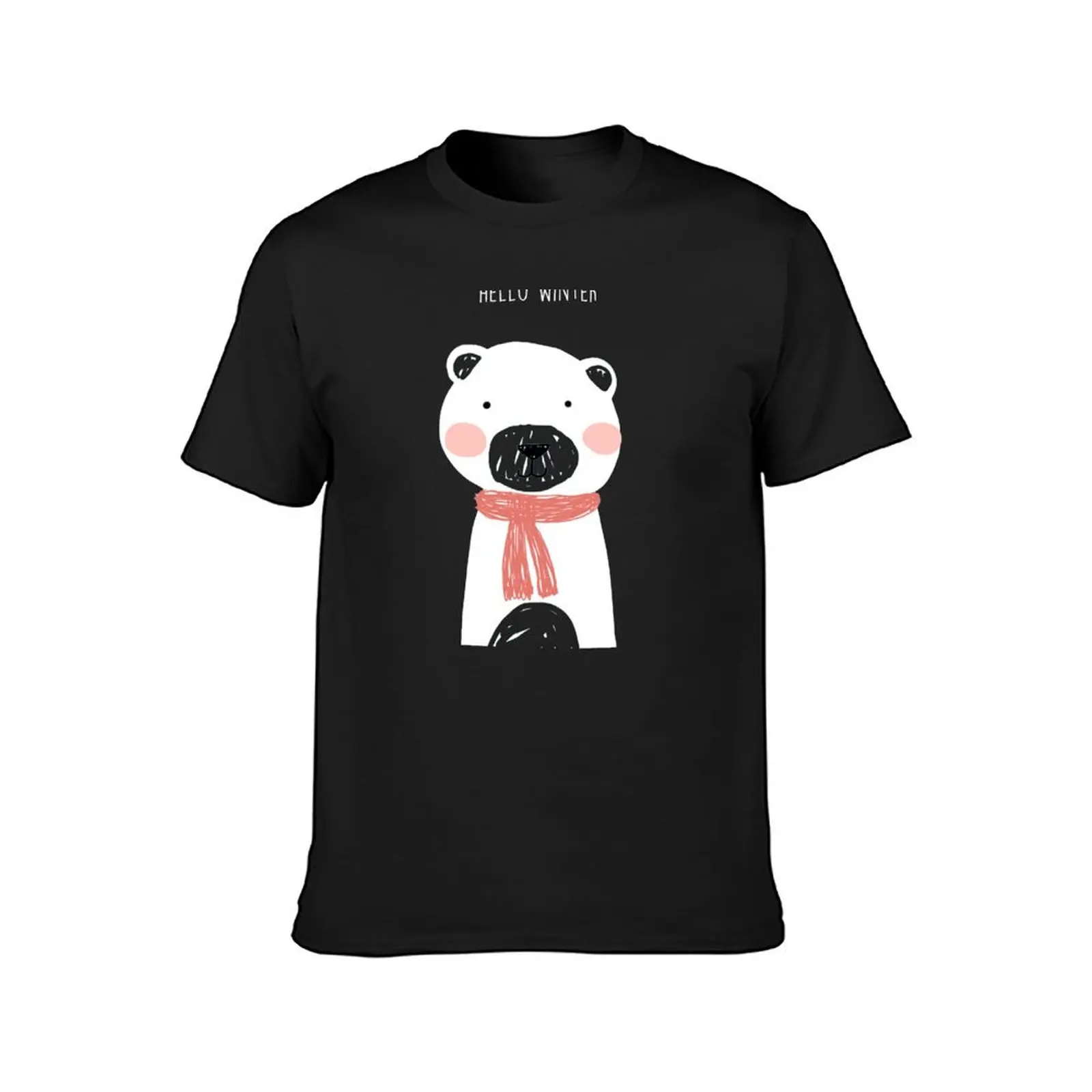 Hello winter- Mr. Bear T-shirt graphics korean fashion men clothing