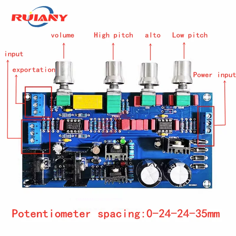 لوحة نغمة أمامية للحمى HIFI موديل gim2604 وحدة أمامية متوازية من الفئة أ مزدوجة طراز OP amp لوحة ضبط AD827