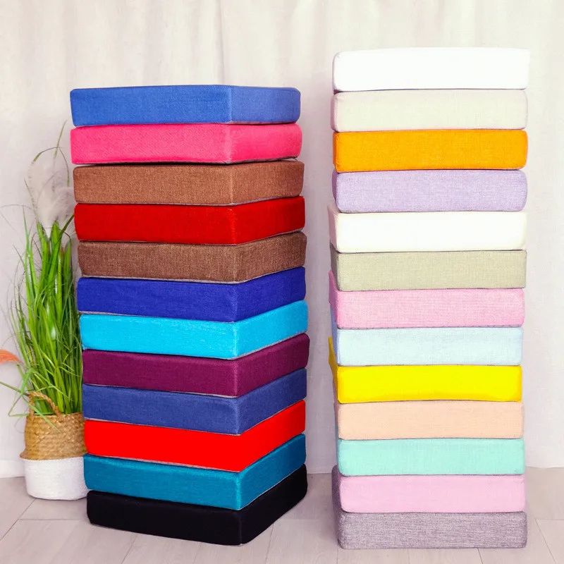 

35D High Density Foam Cushion Square Sponge Seat Mat Solid Color Non-Slip Seat Cushion Chair Back Cushion Soft Protect Hips Mats