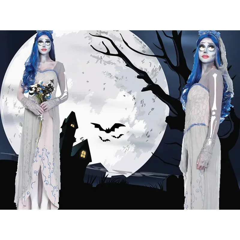 Dress For Female Cosplay Party Devil Corpse Bride Costumes Halloween Women Scary Vampire Costume Clothes Witch Dresse MN12