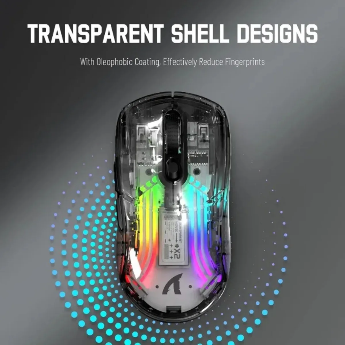 

Attack Shark X2 Wireless Gaming Mouse - Transparent Shell 3D RGB Lighting PixArt 3212 Sensor 2400 DPI Tri-Mode for PC/Mac