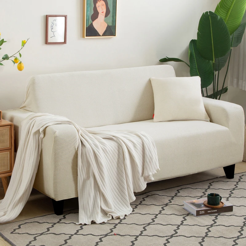 Neue Sofabezug aus Jacquard-Stoff, einfarbig, Couchbezüge, elastisch, waschbar, für L-förmiges Sofa, Wohnzimmer, 1/2/3/4/5 Sitz – Detail 14