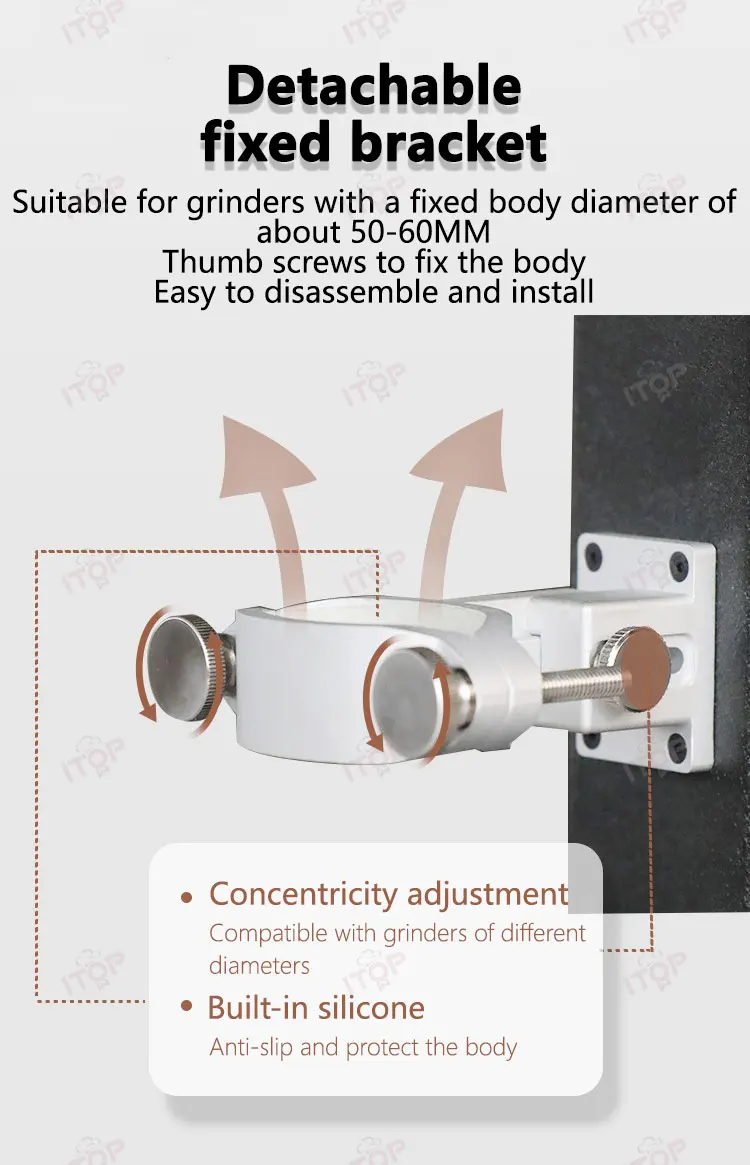 ITOP-MG-U Hand Grinder Grinding Support 50-300RPM Variable Speed Adjustment Coffee Milling Stand Suitable for Most Hand Grinder