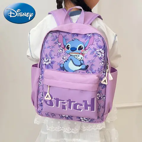 Disney New Lilo and Stitch Backpack Kawaii Cartoon Anime Printed Accessories Storage Bag Children's Casual Shoulder Bag Gift