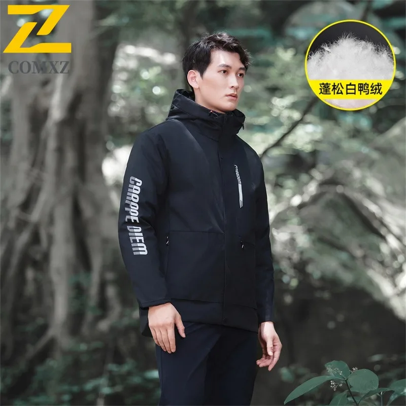 COMXZ Neutral New Down Jacket  3-in-1 Adventure Thickened Warm Windbreaker Casual Travel Cold Protection Autumn Winter Coat