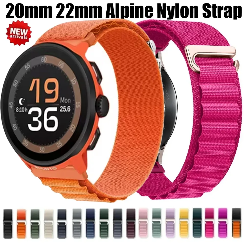 20mm 22mm Alpine Nylonarmband für COROS APEX 4 42mm/2 Pro/PACE Pro/3/CMF 3-2-1 Pro Armband für Suunto Vertical 2/Run/Race 2 Band