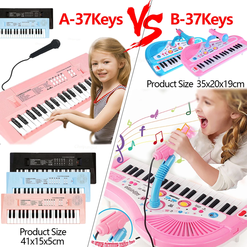 Shayson Teclado de piano para niños, teclado electrónico de 37 teclas, teclado de música