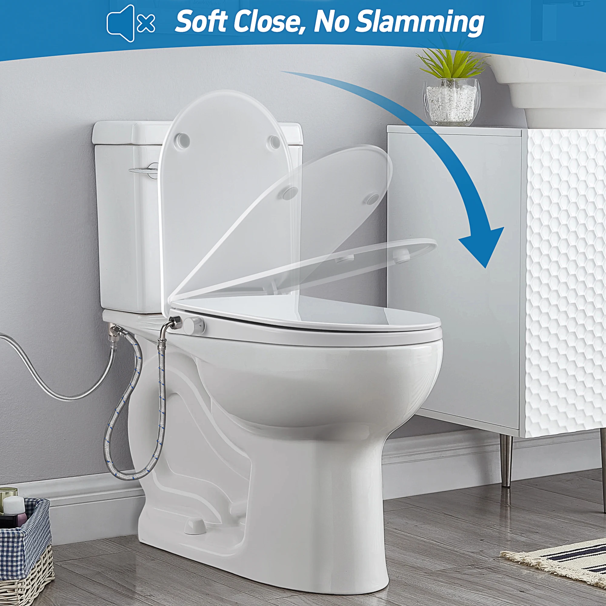 Samodra Nicht elektrische Bidet-Toilettensitze, weiß (nur für europäische Toiletten geeignet) – Detail 3