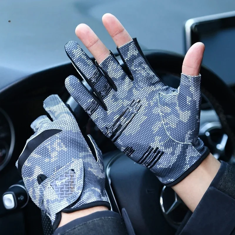 

Summer Half Finger Motorcycle Gloves Men Breathable Quick-drying Sports Moto Riding Driving Gloves Men Anti-slip Fishing Glove