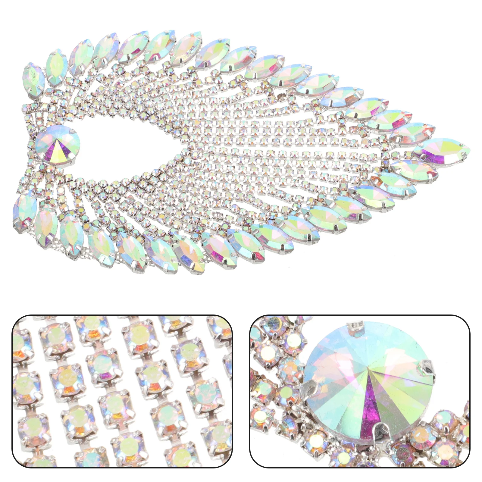 

1pcs Heart Rhinestone Applique Decor Patch Alloy Clothing Decor For Diy Garment Shoe Handbag Applique Craft Accessory