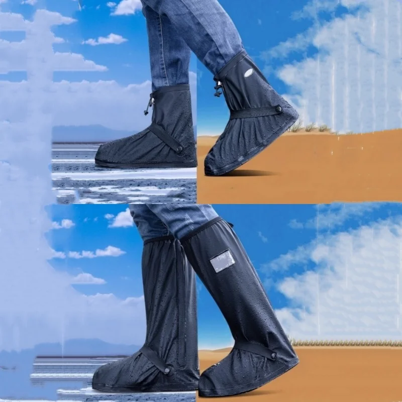 

Reusable Motorcycle Bike Rain Shoes Cover Overshoes Anti-Slip Boot Pants Covers Unisex Cycling Shoes Protector For Rain Snow Day