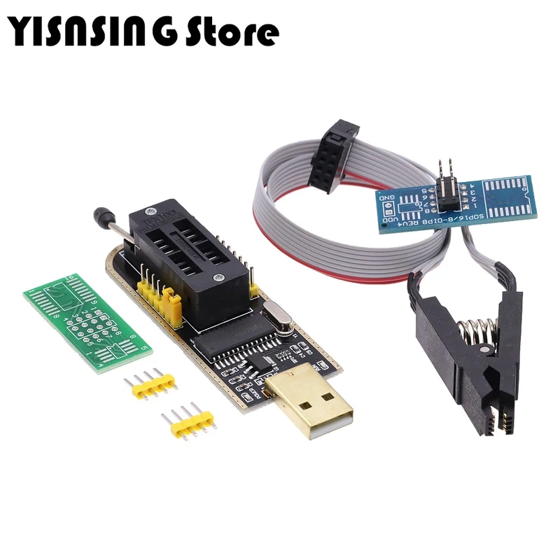 I21 CH341A 24 25 Series EEPROM Flash BIOS USB Programmer Module SOIC8 SOP8 Test Clip For EEPROM 93CXX / 25CXX / 24CXX DIY KIT