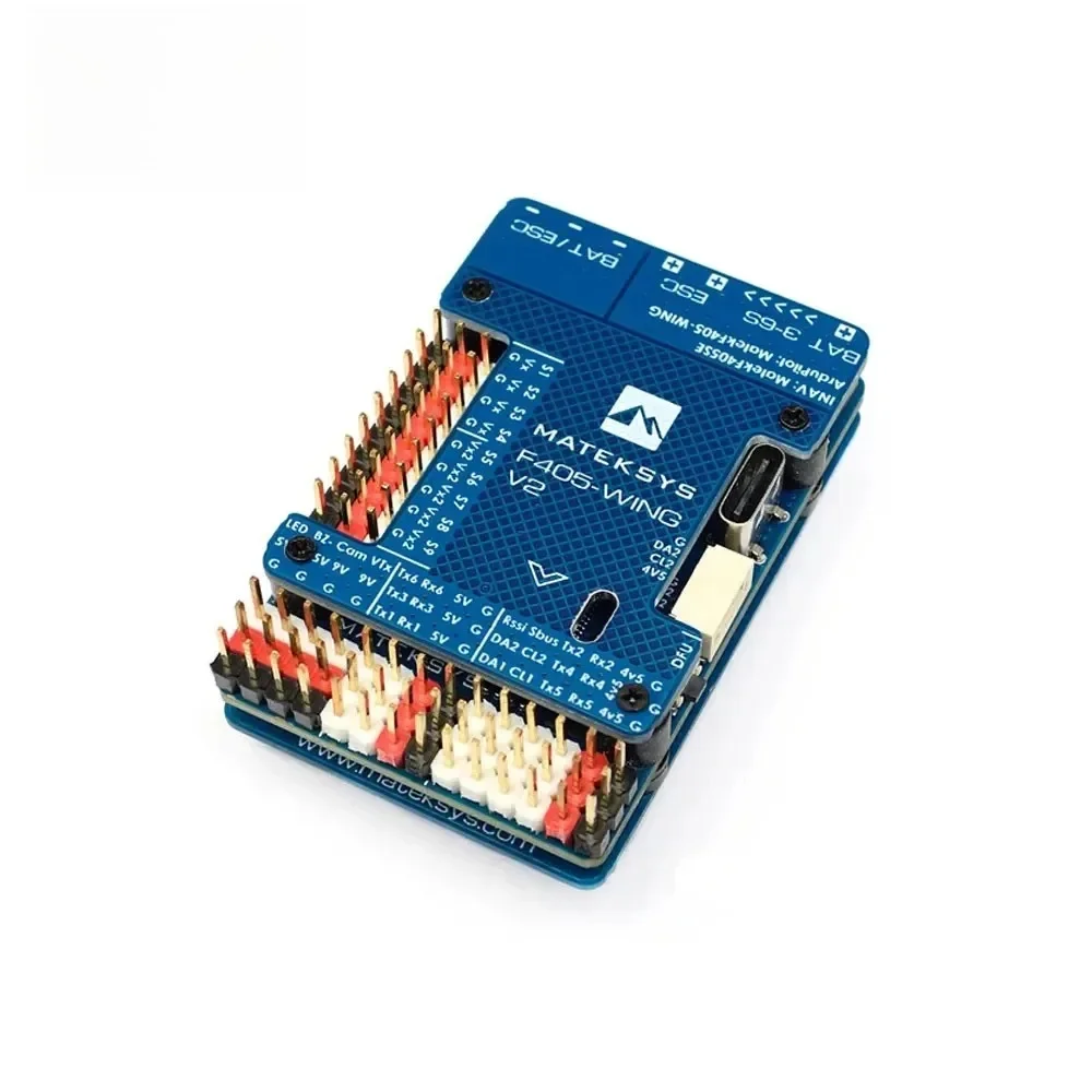 VIVaS1pcs For MATEK MATEKSYS Flight Controller F405-Wing-V2 STM32F405RGT6 3~6S LiPo Built- In Baro OSD Blackbox For RC FPV Drone