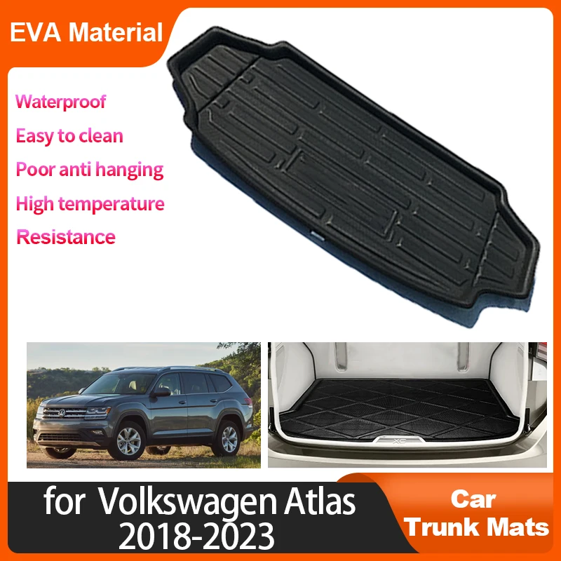 

For Volkswagen VW Atlas Teramont 2018 2019 2020 2023 Car Rear Trunk Mats Waterproof Protective Anti-Slip Storage Pad Accessories