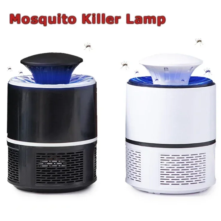 Lámpara LED fotocatalítica para interiores, luz antimosquitos con enchufe directo, USB, color blanco y negro, ideal para dormitorio y sala de estar,