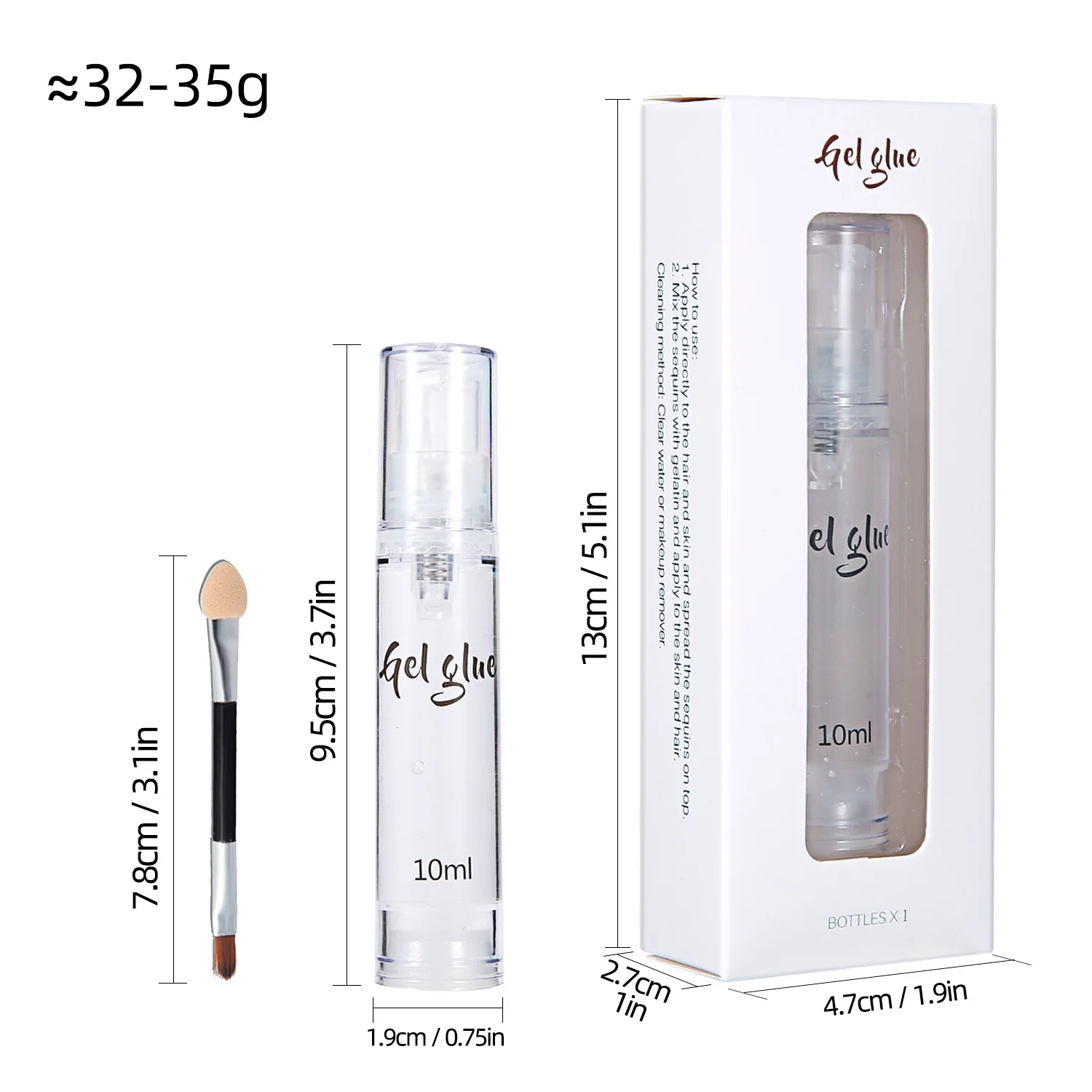 10 ミリリットルグリッターボディ接着剤アイシャドウジェル目顔ボディパウダーシマー一時的なタトゥーセットグリッター接着剤