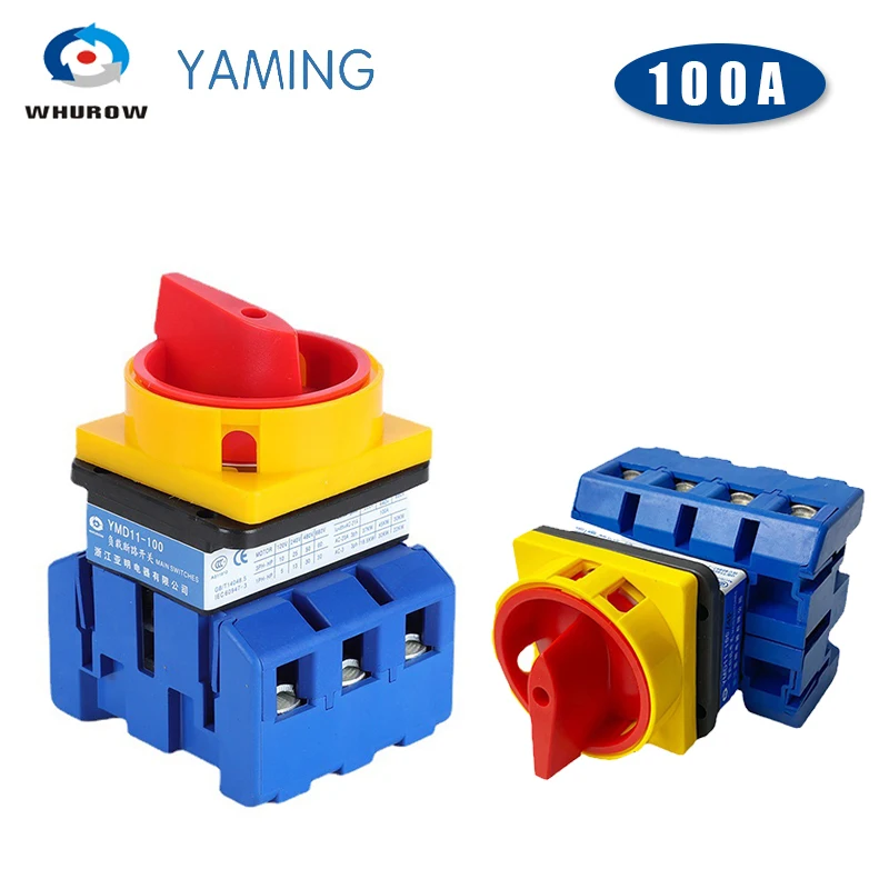 

YMD11-100A 3P 4P Professional Manufacturer Supplier Isolator Switch DC Disconnect Load Break ON-OFF Rotary Cam Switch LW30-100