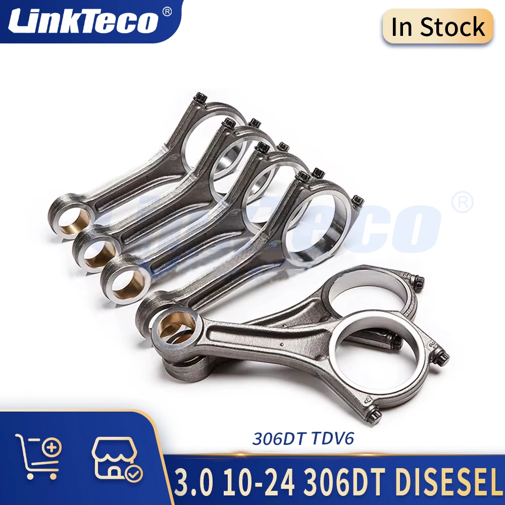 

6 шт. детали двигателя, комплект шатунов, подходит для 3,0 л 306DT Diesel TDV6 10-24 для Land Rover F-PACE XF XJ DISCOVERY RANGE ROVER Con-rod
