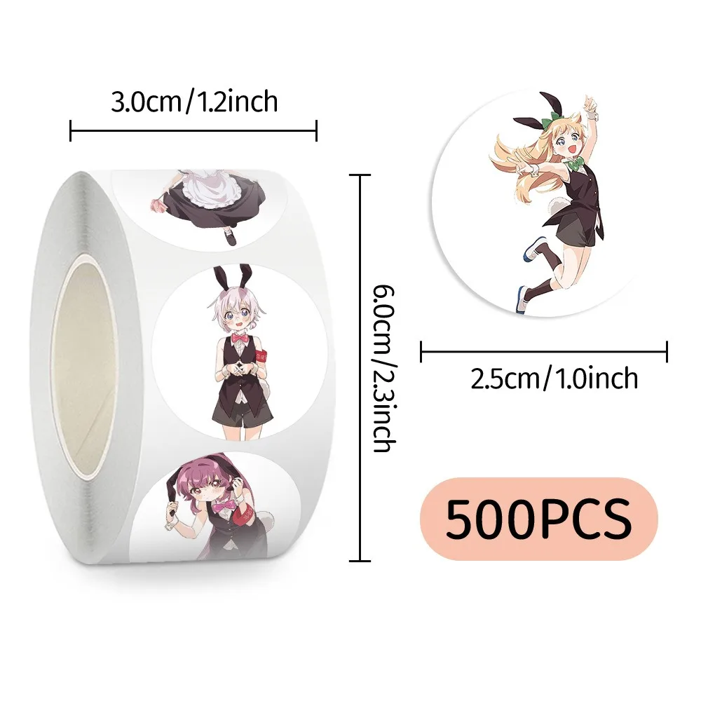 500Pcs/Roll Swinging Lily Anime Cartoon Stickers Waterproof Hand Account Notebook Water Bottle Guitar Decals Decoration Toy Gift