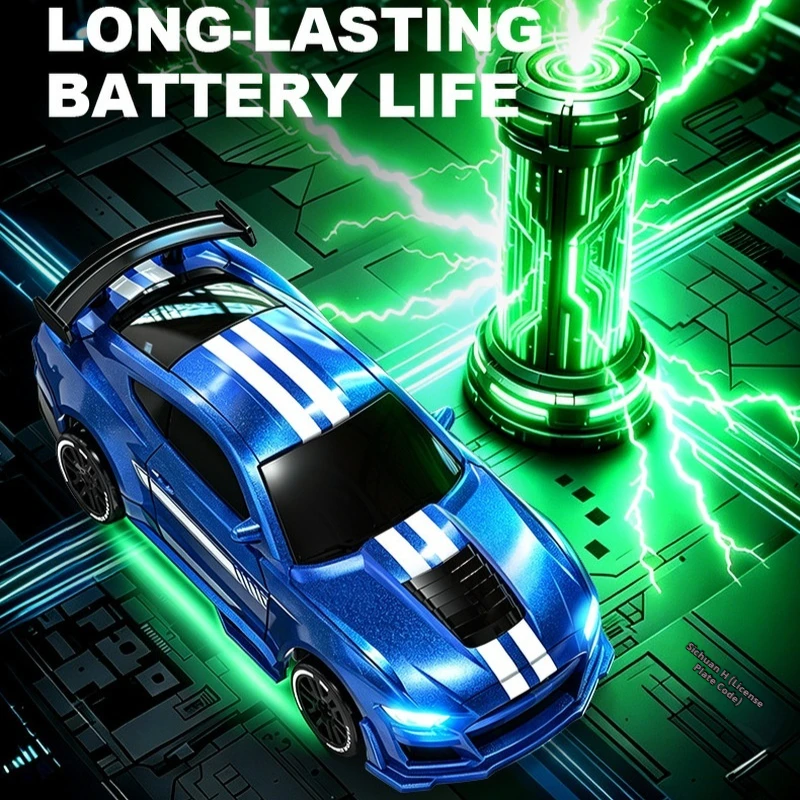 New 1/64 Mini Drift Car With Led Light Desktop Series Remote Control 4wd Racing Micro Card Van Gtr Boy Toy Gift - view 6