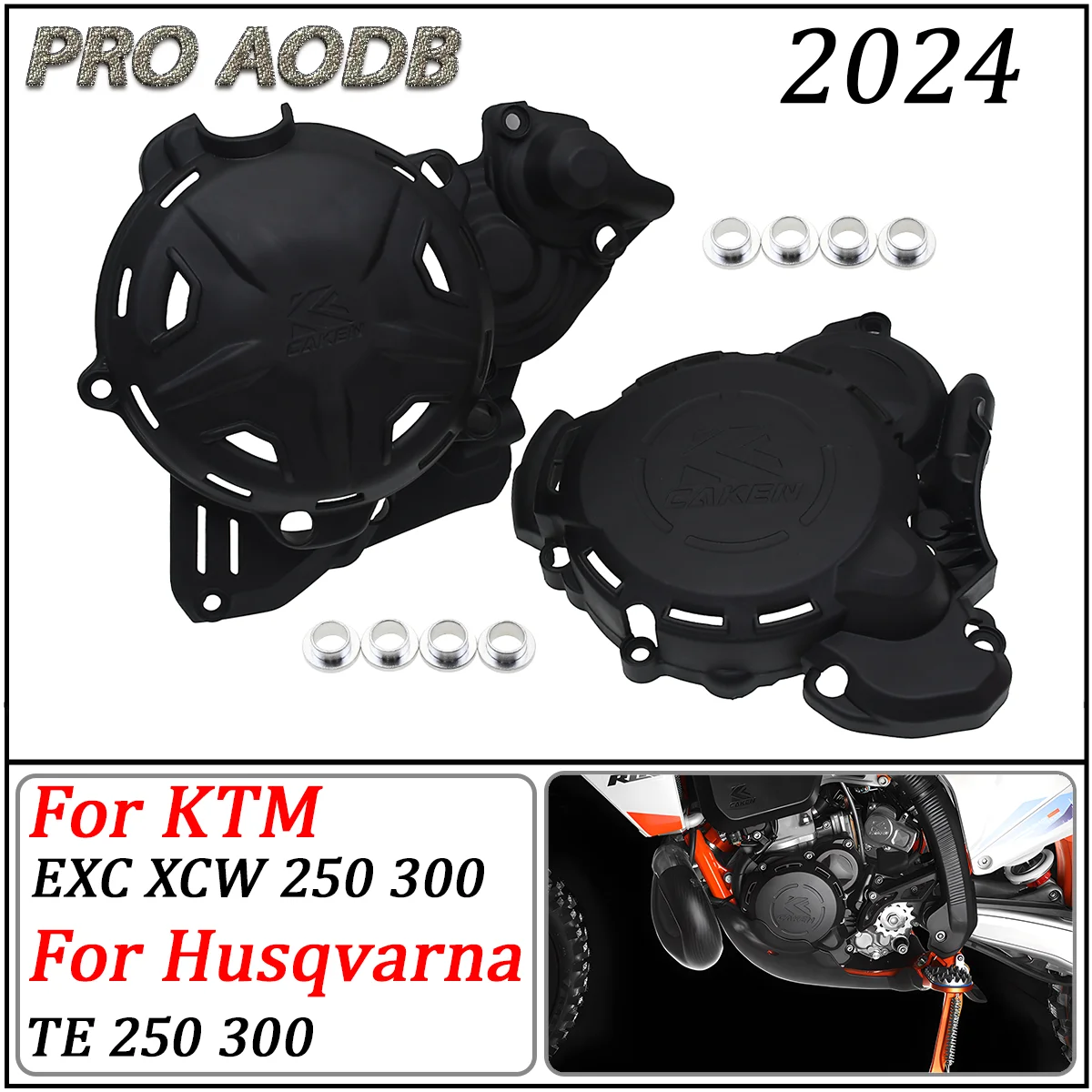 For Husqvarna TE250 TE300 TE  PRO GasGas EX EC MC 250 300 2024 Motorcycle Accessories Lgnition Clutch Cover Guard Protector Kit