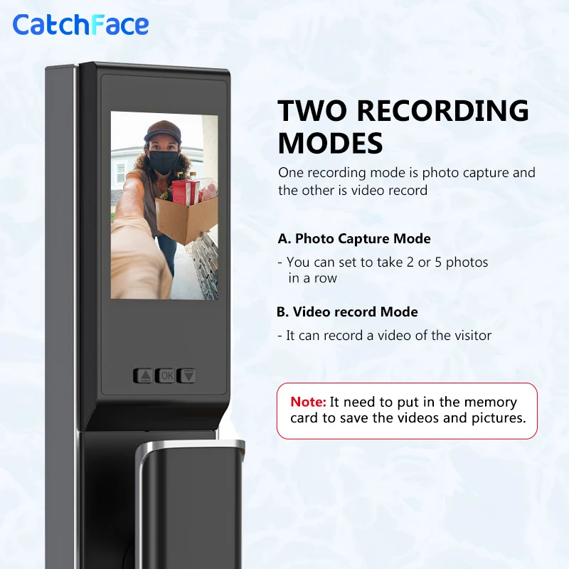 Camera TTLock Fully Automatic Electronic Fingerprint Front Door Security Lock Buletooth Digit Door Lock Viewer Doorbell