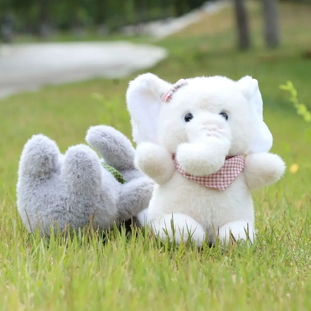 Poupée en peluche éléphant en coton PP, grande oreille, nœud papillon, jouet en peluche confortable et moelleux, cadeaux pour enfants