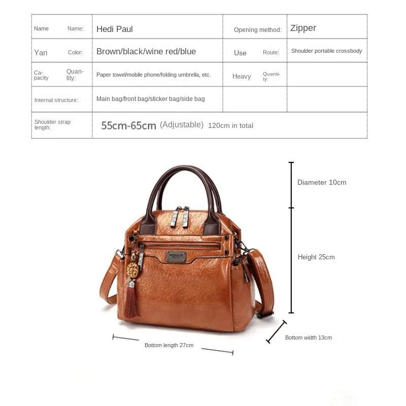 New retro fashion shoulder bags Wax handbag vintage soft leather skin cross women\'s bags