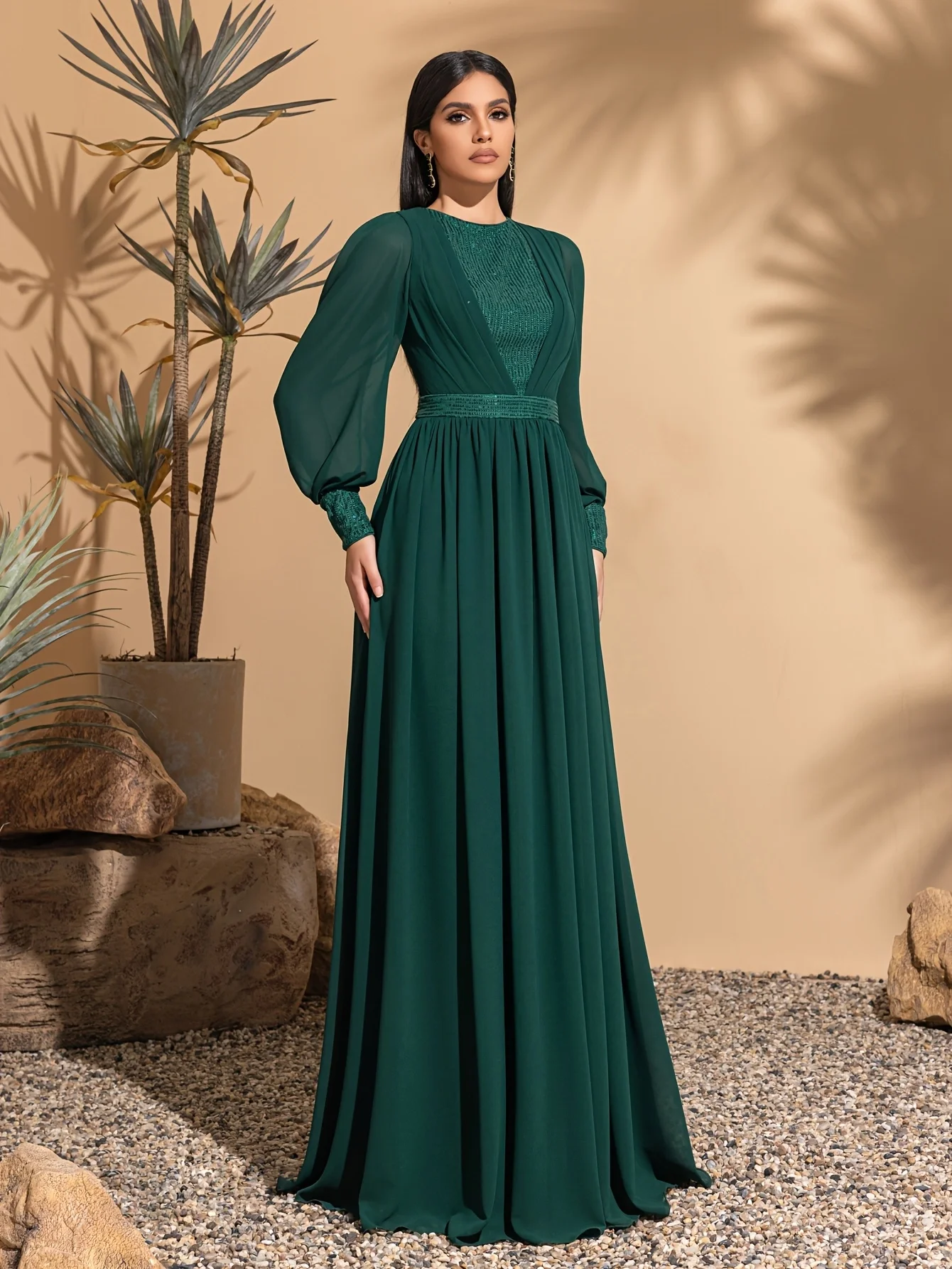 verdant green dress Green Jacquard A-Line Slip Maxi Dress & Reviews - Green - Dresses main image 0