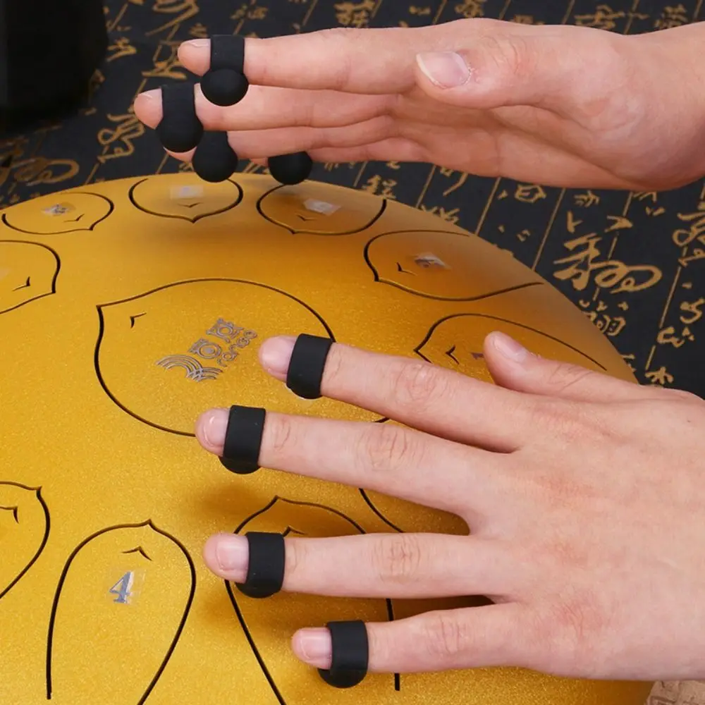4 Pcs/Set Finger Sleeve Set Silicone Drumstick Tongue Drum Finger Sleeves Knocking Universal Tongue Drum Finger Picks Handpan