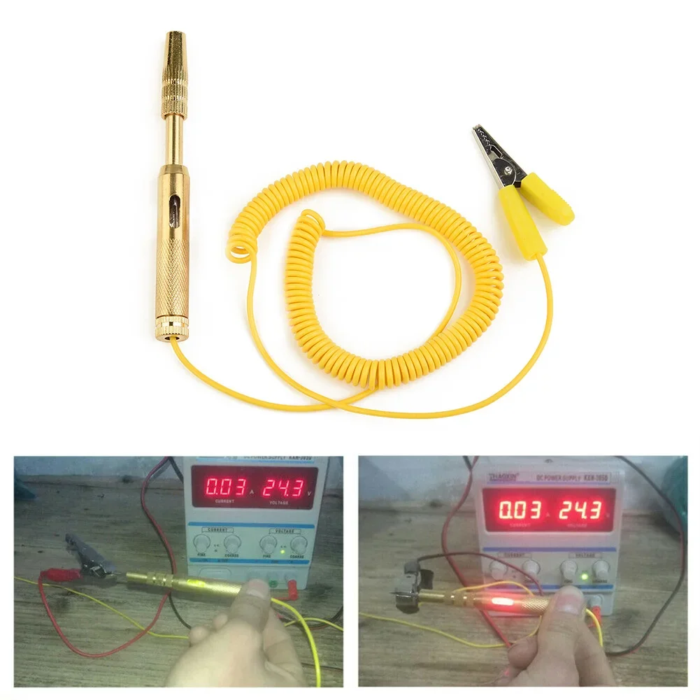 Car Circuit Tester Truck Voltage Tester Circuit DC 6V 12V 24V Probe Light System Test Probe Voltage Test Pen Detector Copper